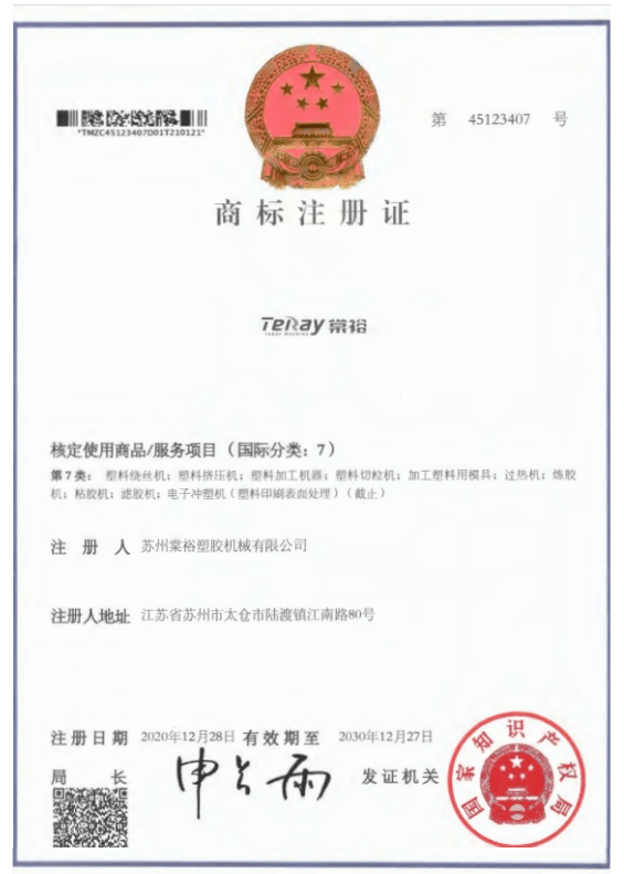 Trademark Registration Certificate